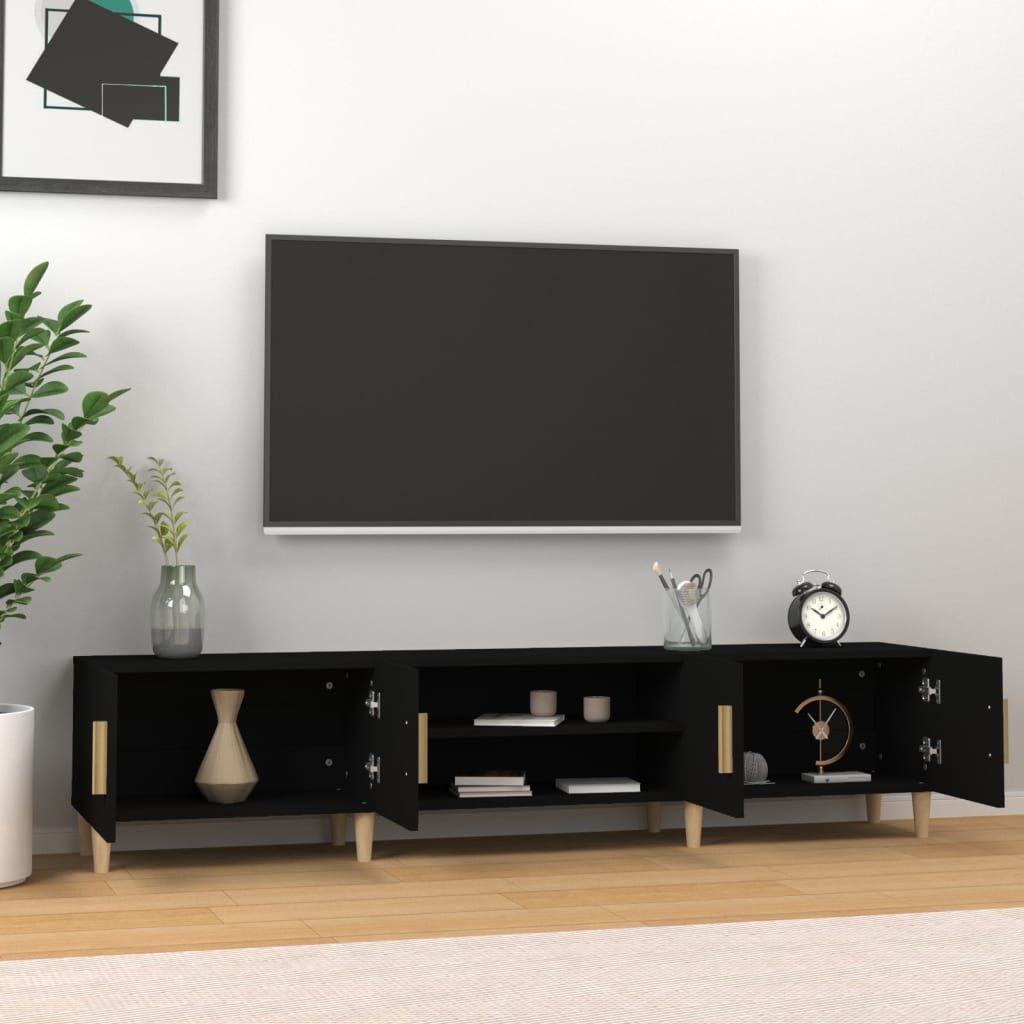 Wooden TV Stand 180cm Wide With 4 Doors - Vantage Home