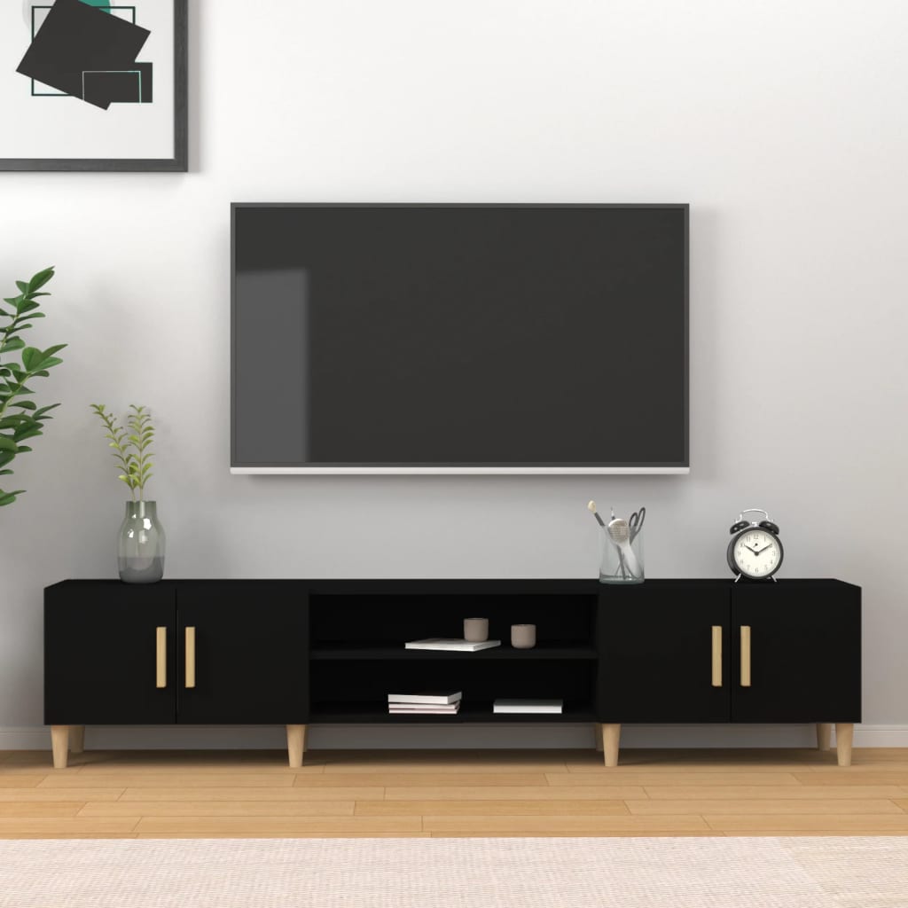 Wooden TV Stand 180cm Wide With 4 Doors - Vantage Home