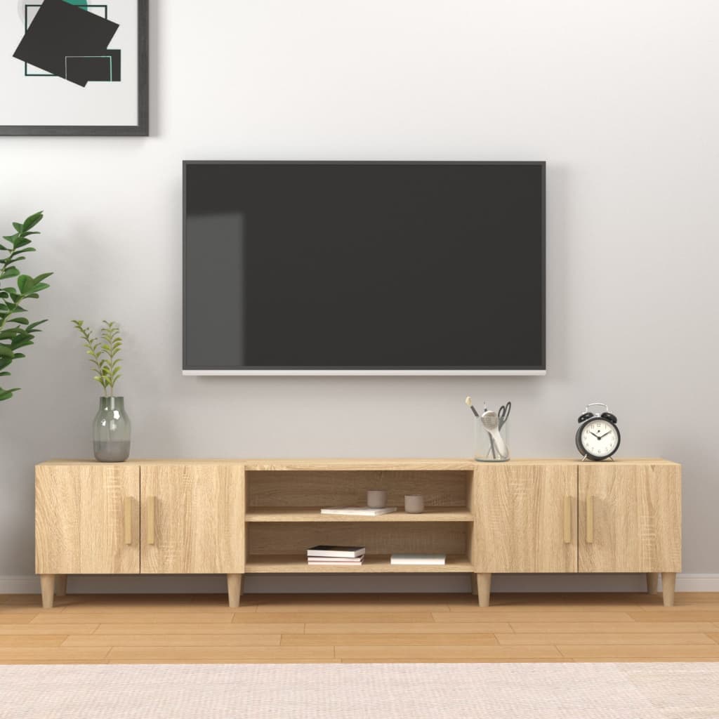 Wooden TV Stand 180cm Wide With 4 Doors - Vantage Home