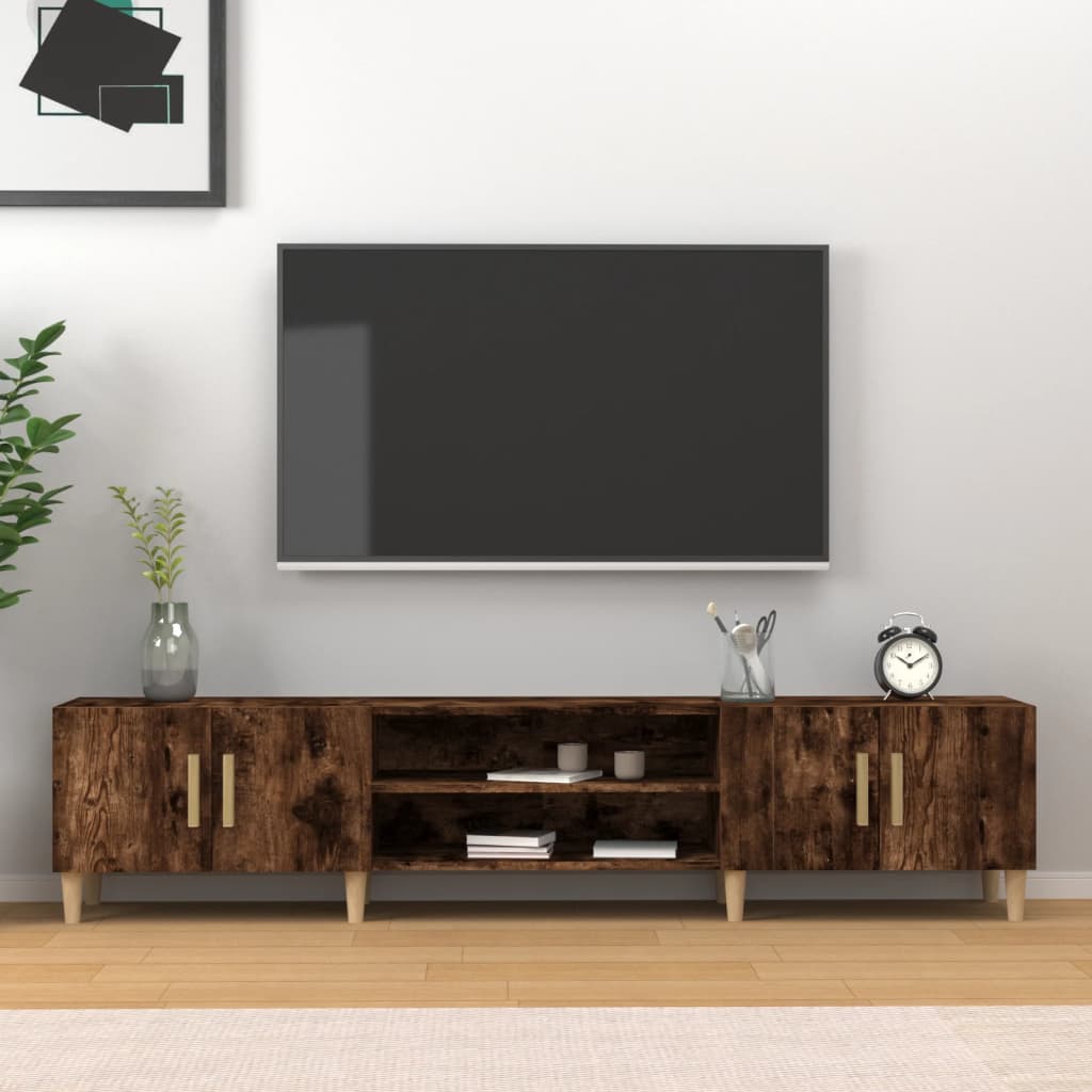 Wooden TV Stand 180cm Wide With 4 Doors - Vantage Home