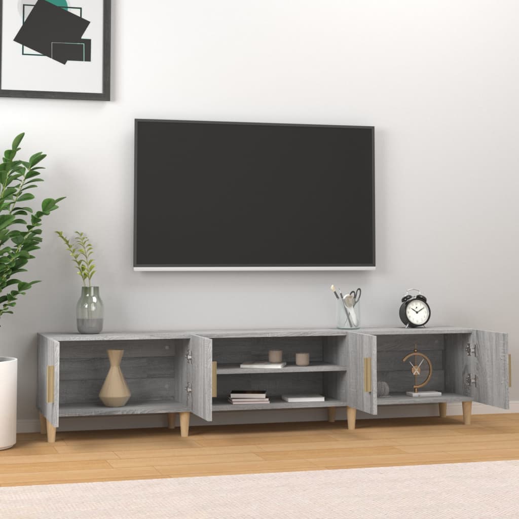 Wooden TV Stand 180cm Wide With 4 Doors - Vantage Home
