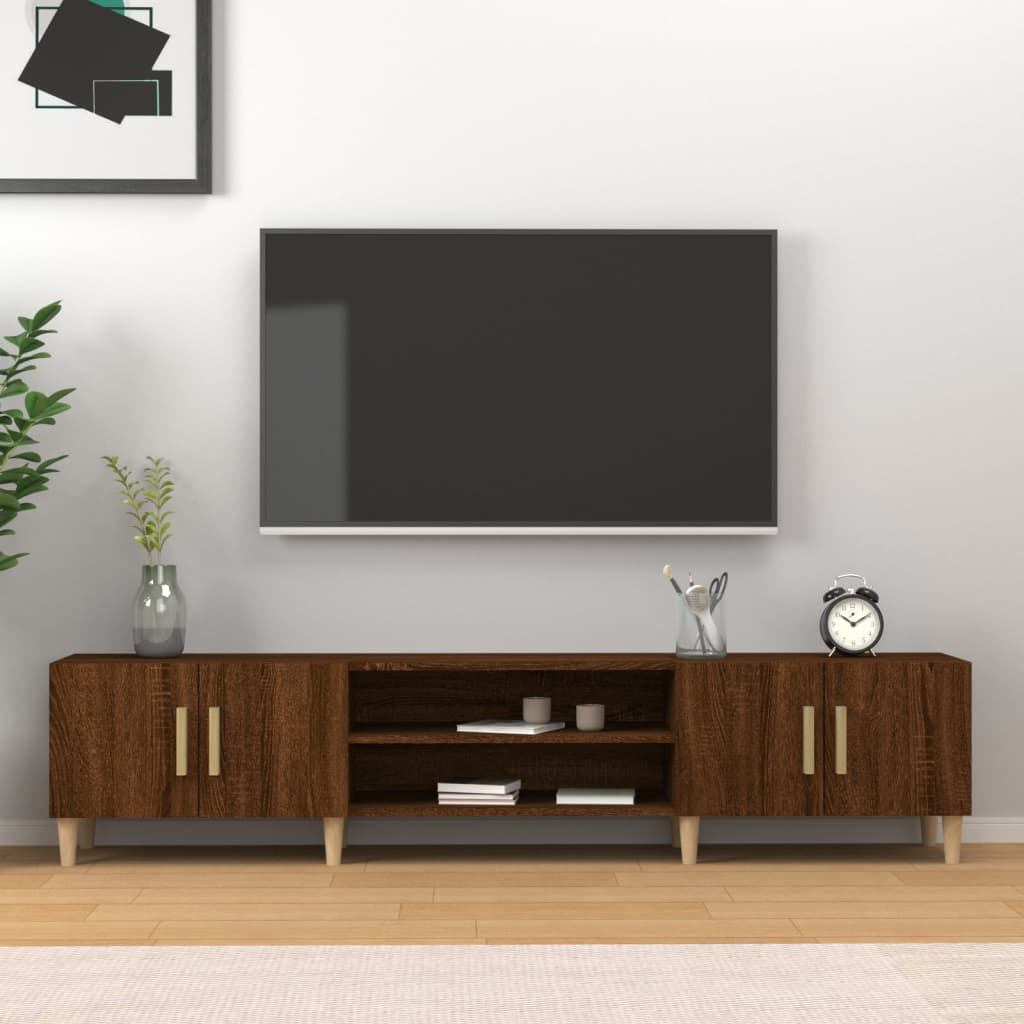 Wooden TV Stand 180cm Wide With 4 Doors - Vantage Home