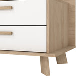 Wooden TV Stand With 2 Doors And 1 Drawer In White Fronts - Ikast
