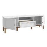 Wooden TV Stand With 2 Doors And 1 Drawer Inc. LED Lights - Wensley
