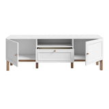 Wooden TV Stand With 2 Doors And 1 Drawer Inc. LED Lights - Wensley