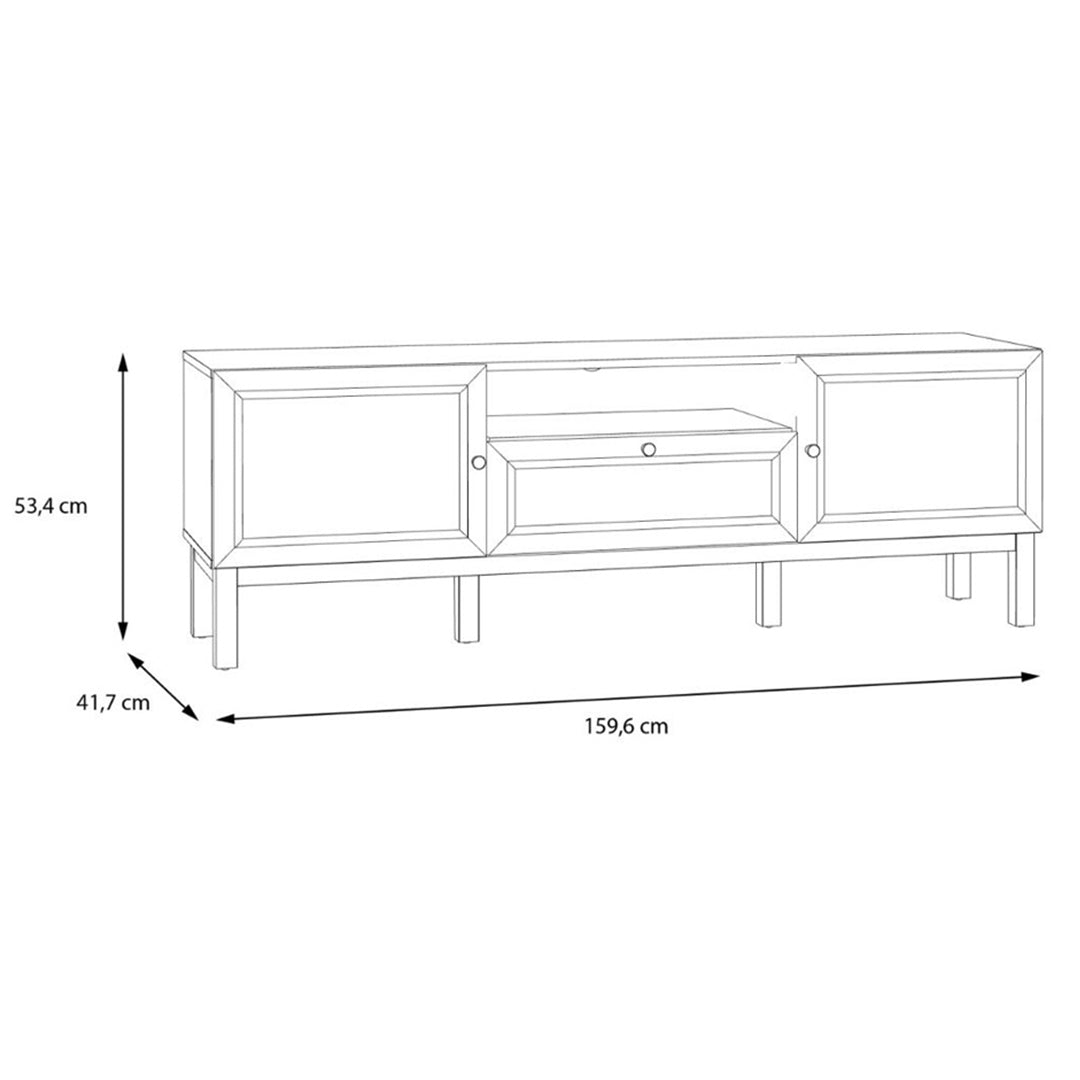 Wooden TV Stand With 2 Doors And 1 Drawer Inc. LED Lights - Wensley
