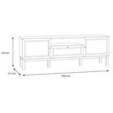 Wooden TV Stand With 2 Doors And 1 Drawer Inc. LED Lights - Wensley