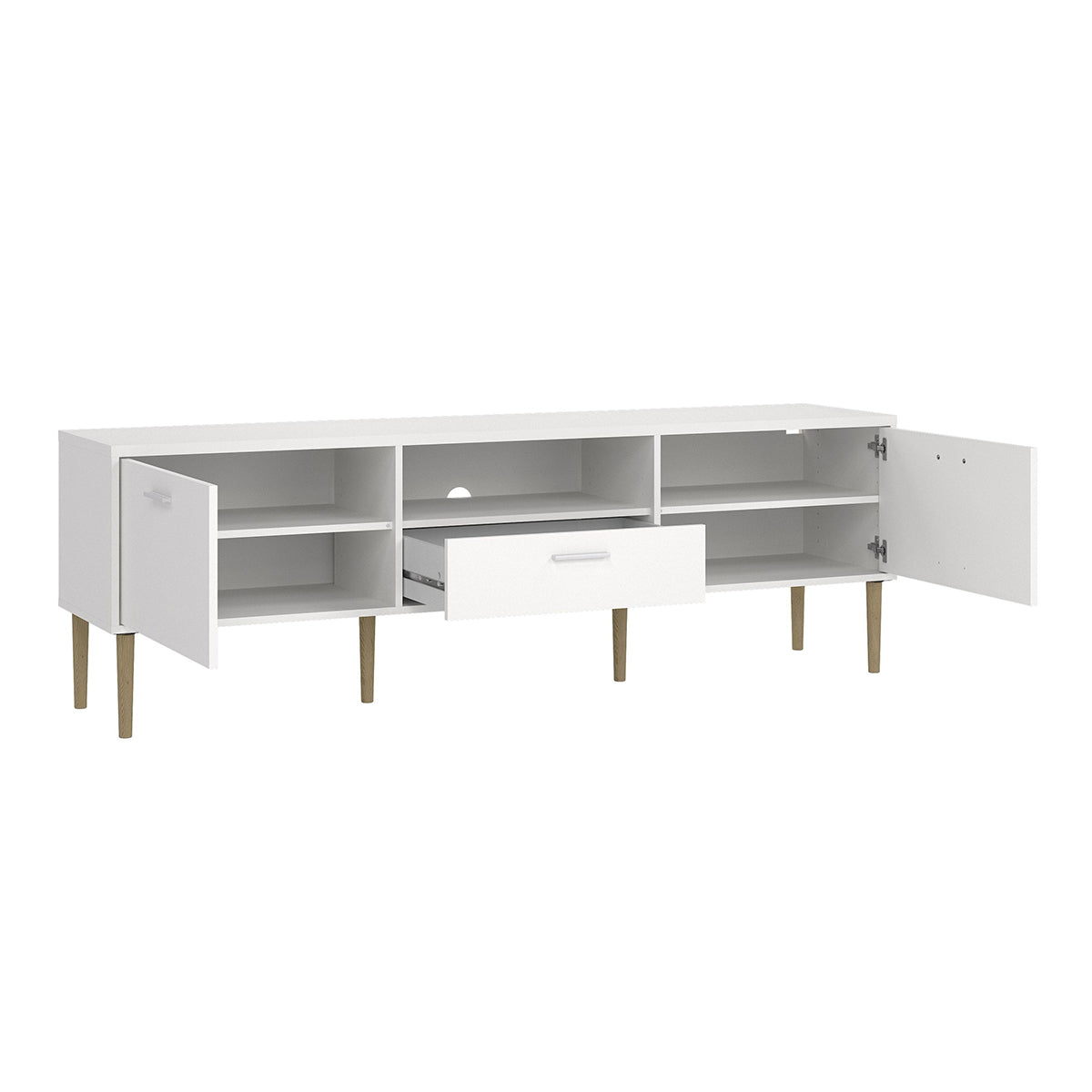 Wooden TV Stand With 2 Doors And 1 Drawer - Media