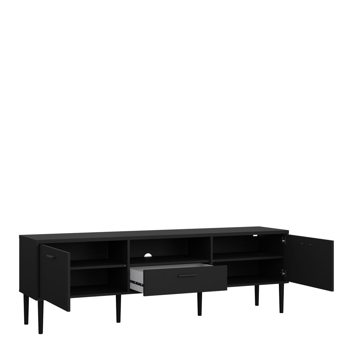 Wooden TV Stand With 2 Doors And 1 Drawer - Media