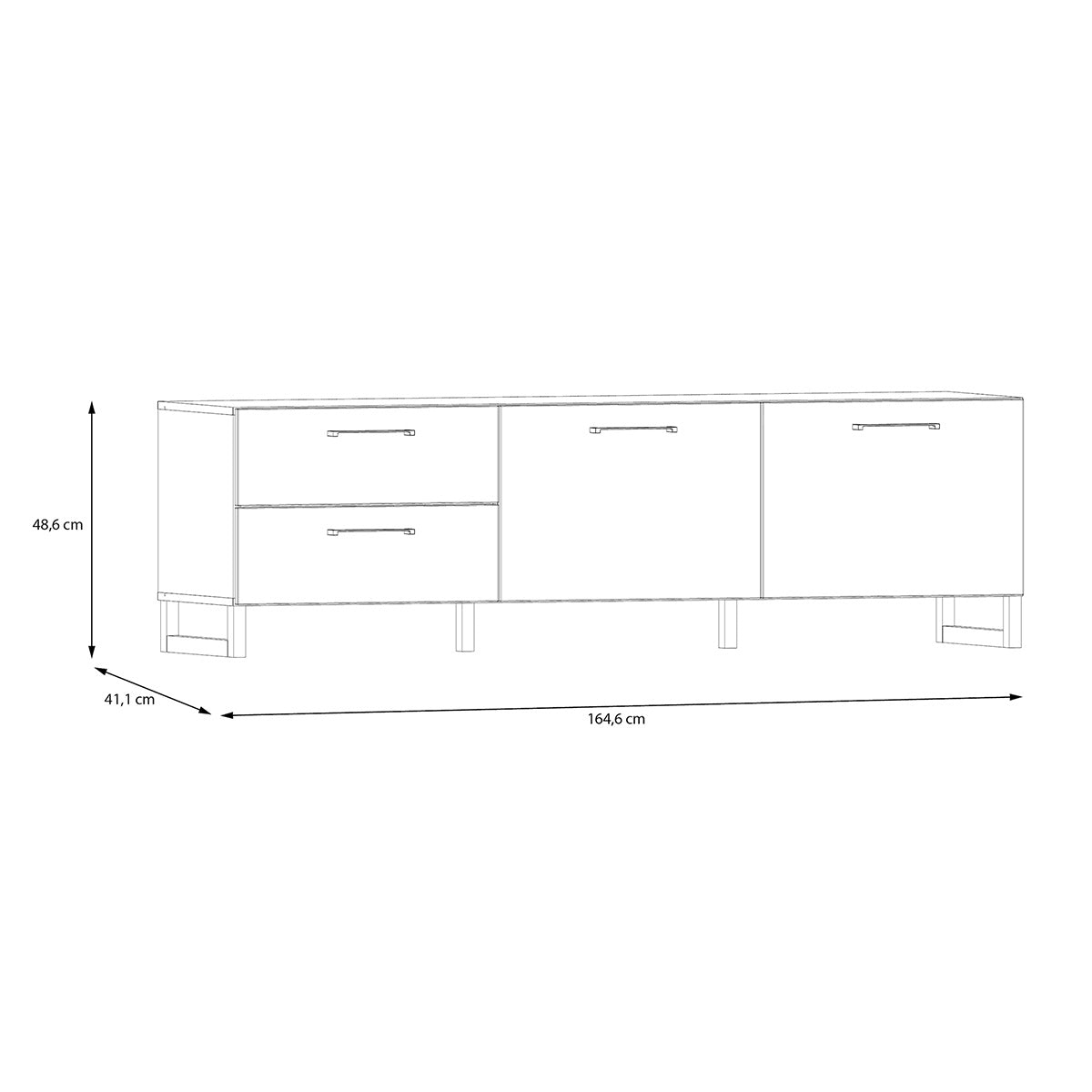 Wooden TV Stand With 2 Doors And 2 Drawers - Sali