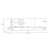 Wooden TV Stand With 2 Doors And 2 Drawers - Sali