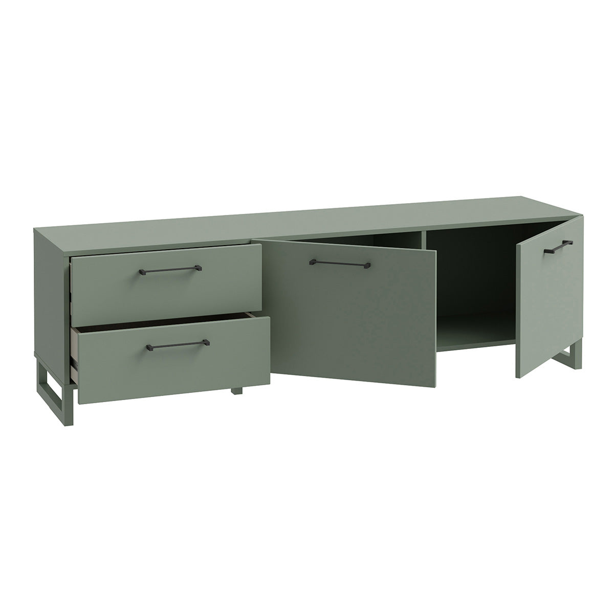 Wooden TV Stand With 2 Doors And 2 Drawers - Sali