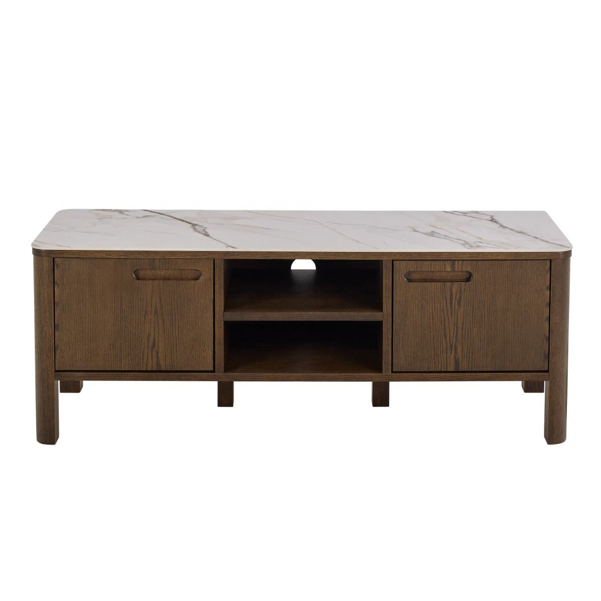 Wooden TV Stand With 2 Doors And Ceramic Top - Southampton