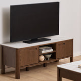 Wooden TV Stand With 2 Doors And Ceramic Top - Southampton