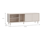 Wooden TV Stand With 2 Doors And Open Shelves - Playly