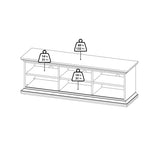 Wooden TV Stand With 2 Doors - Paris