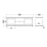 Wooden TV Stand With 2 Doors - Paris