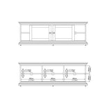 Wooden TV Stand With 2 Doors - Paris