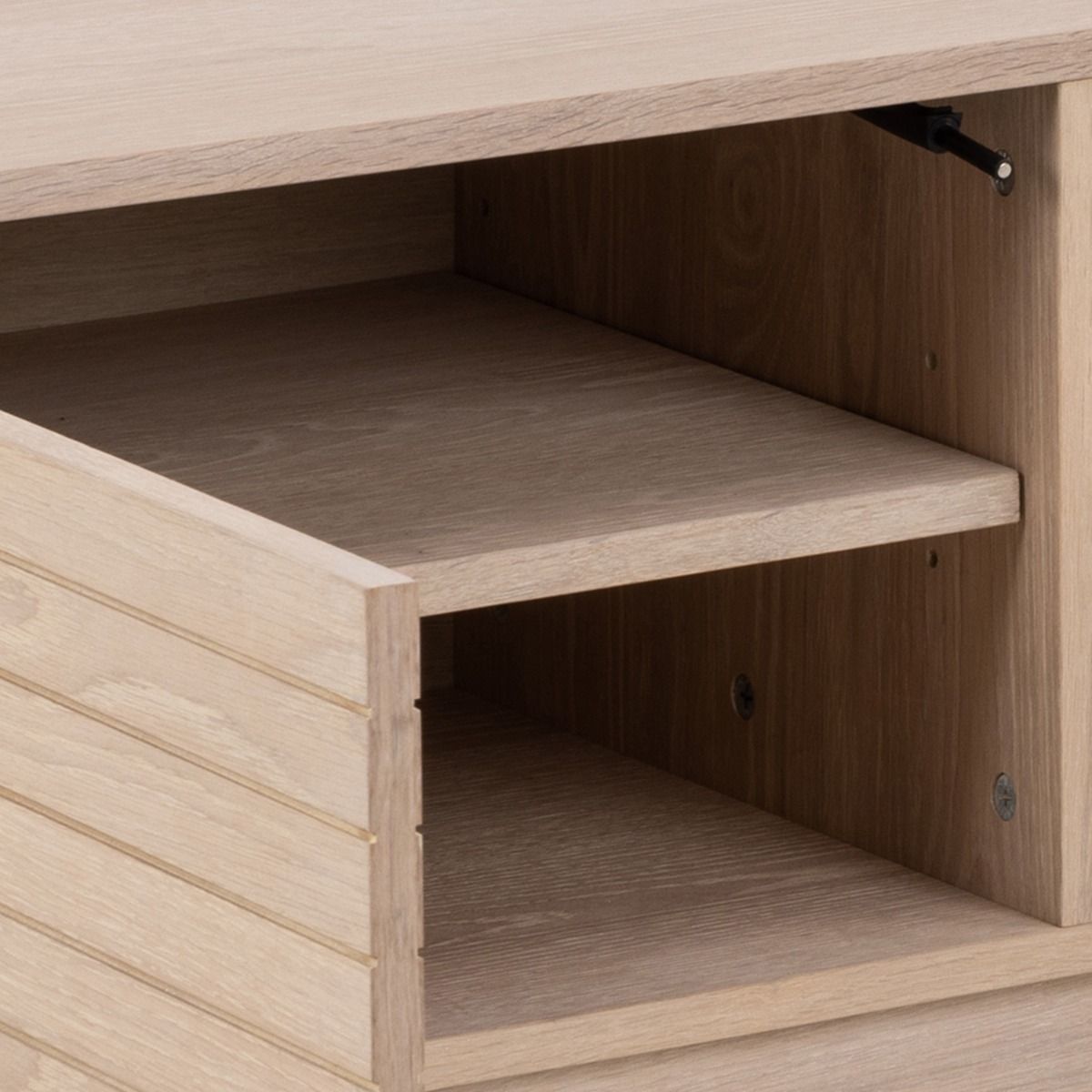 Wooden TV Stand With 2 Doors And Shelf - Linley