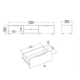 Wooden TV Stand With 2 Drawers And 2 Shelves - Match