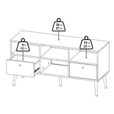 Wooden TV Stand With 2 Drawers - Cumbria