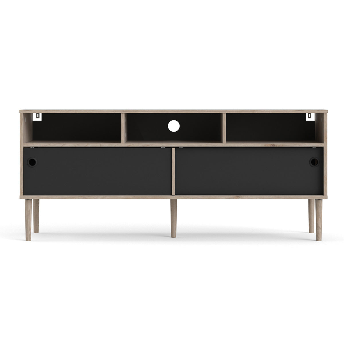 Wooden TV Stand With 2 Sliding Doors in Jackson Hickory Oak - Rome
