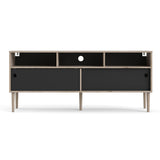 Wooden TV Stand With 2 Sliding Doors in Jackson Hickory Oak - Rome