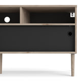 Wooden TV Stand With 2 Sliding Doors in Jackson Hickory Oak - Rome