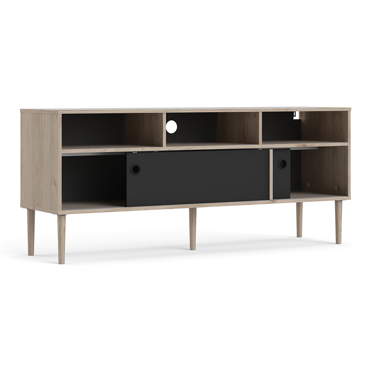 Wooden TV Stand With 2 Sliding Doors in Jackson Hickory Oak - Rome