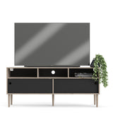 Wooden TV Stand With 2 Sliding Doors in Jackson Hickory Oak - Rome