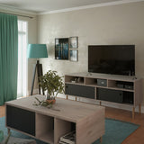 Wooden TV Stand With 2 Sliding Doors in Jackson Hickory Oak - Rome