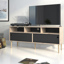 Wooden TV Stand With 2 Sliding Doors in Jackson Hickory Oak - Rome
