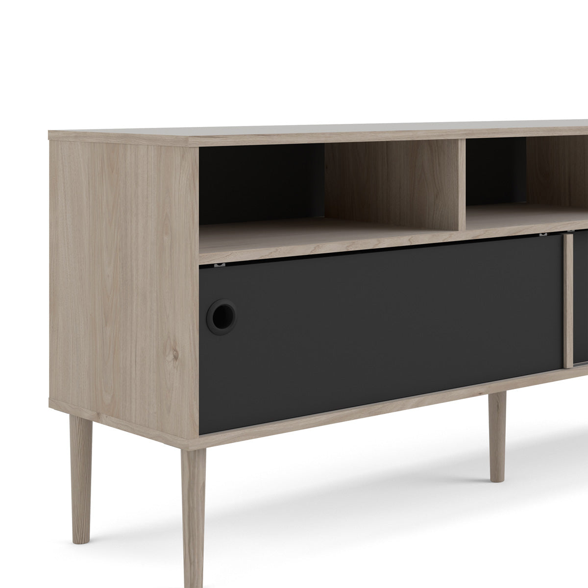 Wooden TV Stand With 2 Sliding Doors in Jackson Hickory Oak - Rome