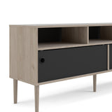 Wooden TV Stand With 2 Sliding Doors in Jackson Hickory Oak - Rome