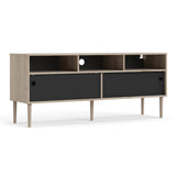 Wooden TV Stand With 2 Sliding Doors in Jackson Hickory Oak - Rome