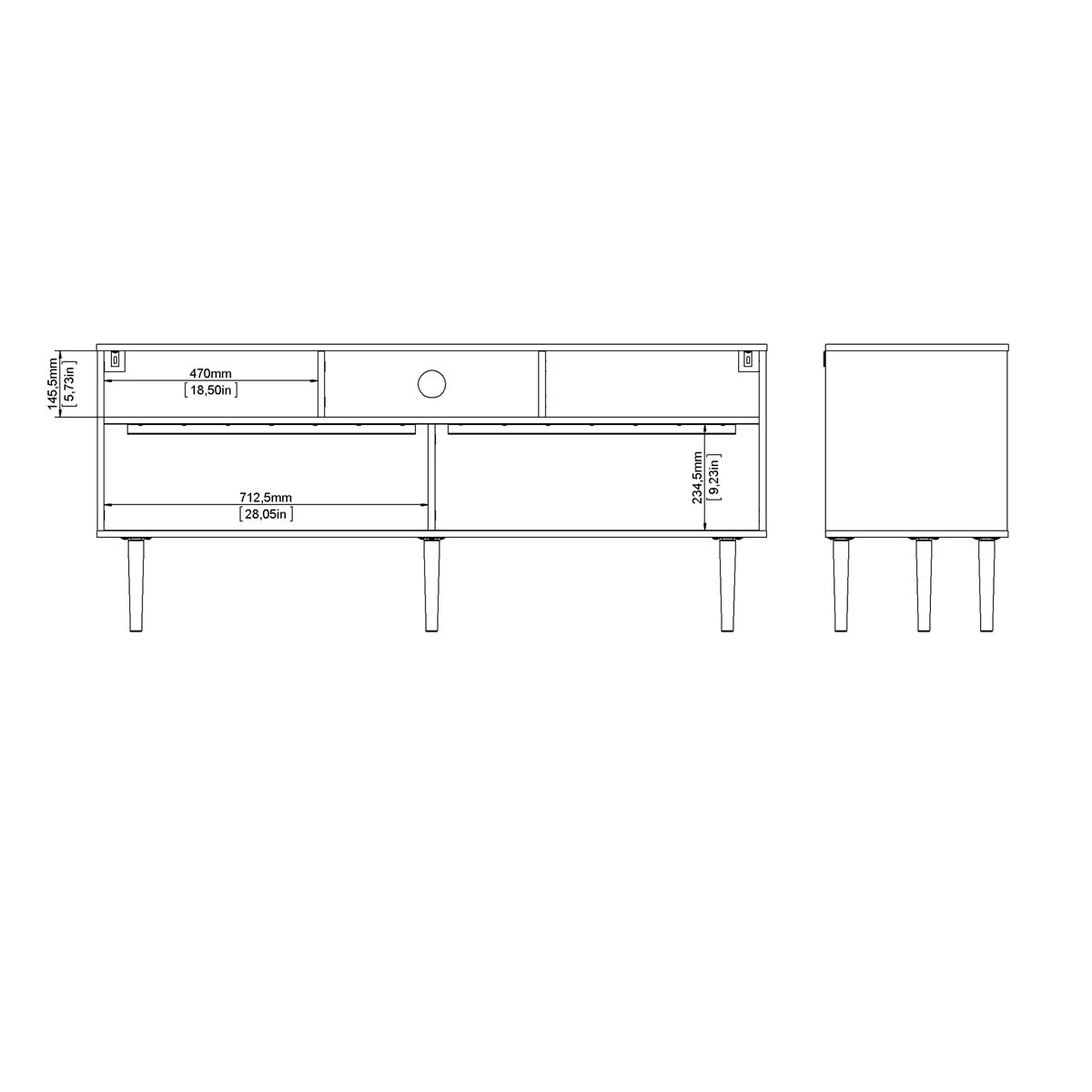 Wooden TV Stand With 2 Sliding Doors in Jackson Hickory Oak - Rome