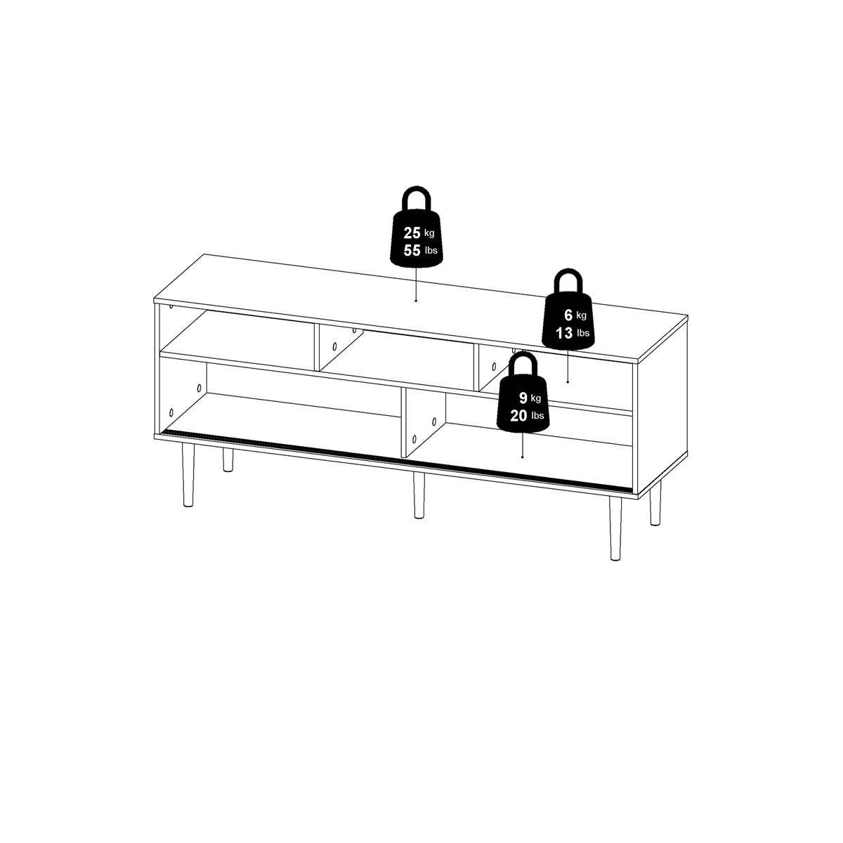 Wooden TV Stand With 2 Sliding Doors in Jackson Hickory Oak - Rome