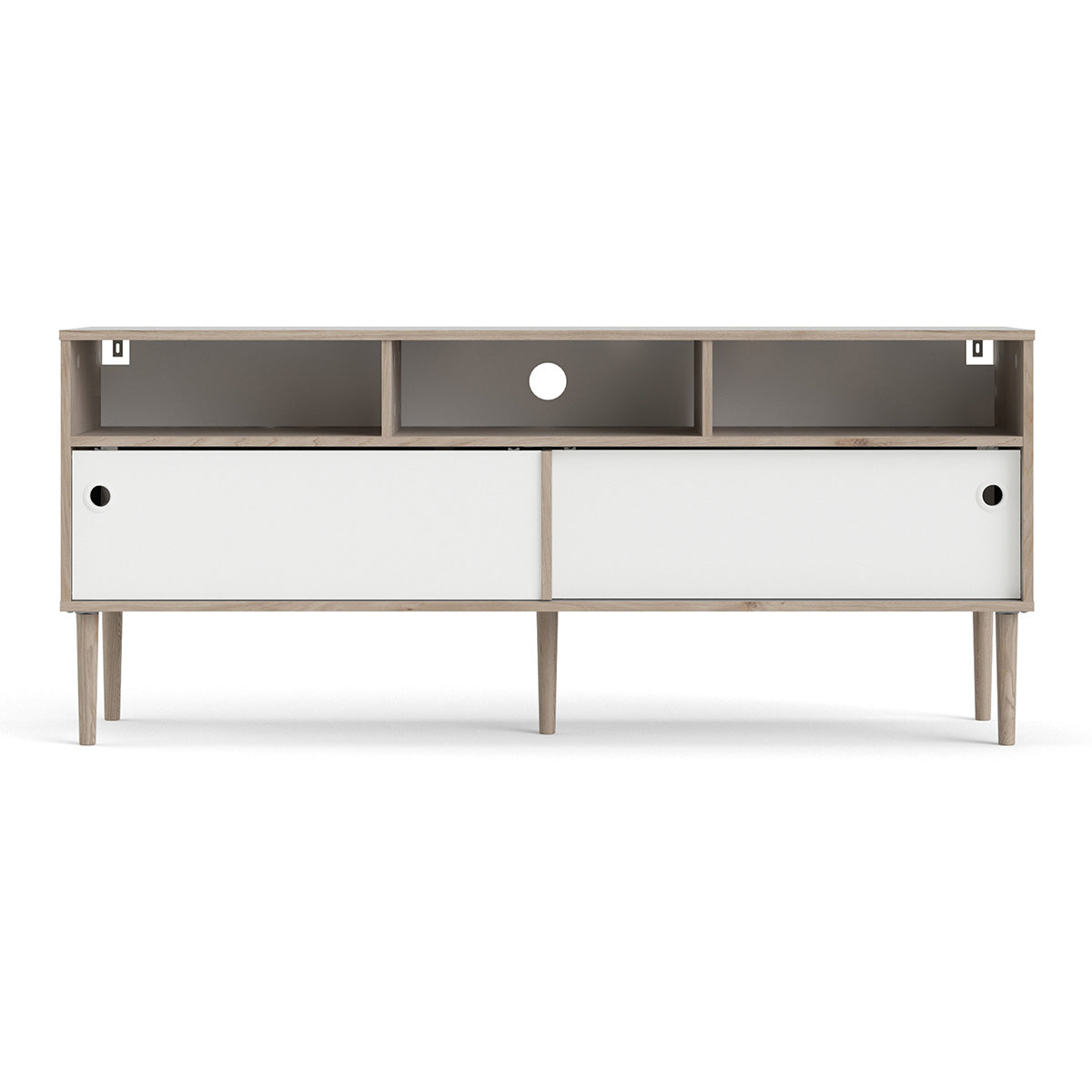 Wooden TV Stand With 2 Sliding Doors in Jackson Hickory Oak - Rome