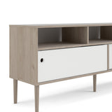 Wooden TV Stand With 2 Sliding Doors in Jackson Hickory Oak - Rome