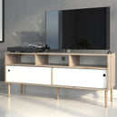 Wooden TV Stand With 2 Sliding Doors in Jackson Hickory Oak - Rome