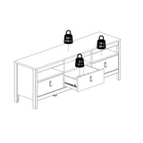 Wooden TV Stand With 3 Drawers - Madrid