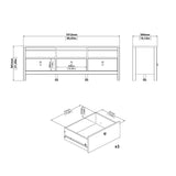 Wooden TV Stand With 3 Drawers - Madrid