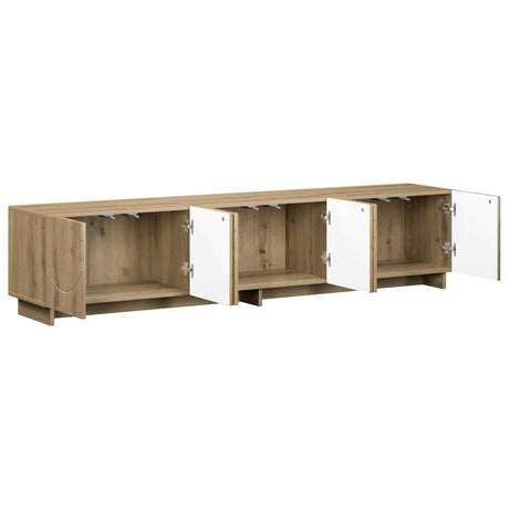 Wooden TV Stand 40cm High x 180cm Wide With 6 Doors - Vantage Home