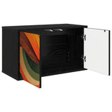 Wooden TV Stand 69cm Wide Wall Hung With 2 Doors - Bonn