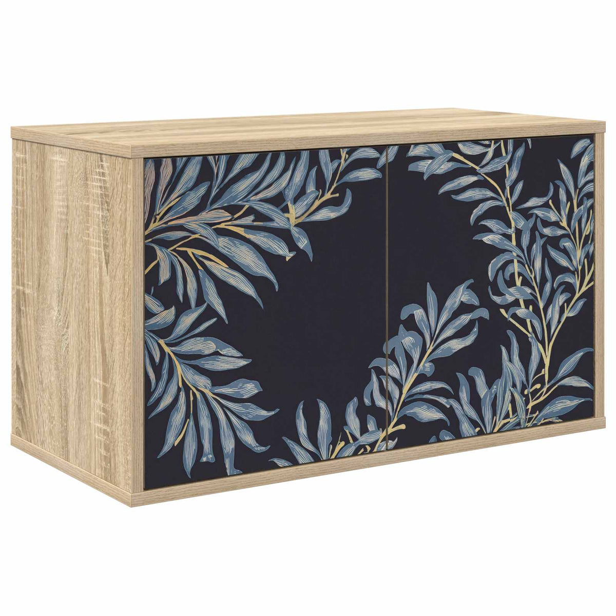 Wooden TV Stand 69cm Wide Wall Hung With 2 Doors - Dokkum