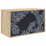 Wooden TV Stand 69cm Wide Wall Hung With 2 Doors - Dokkum