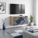Wooden TV Stand 69cm Wide Wall Hung With 2 Doors - Dokkum