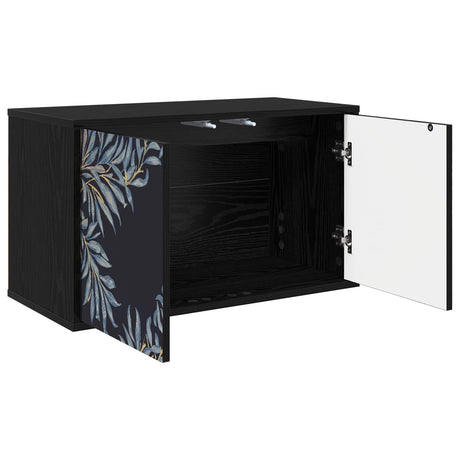 Wooden TV Stand 69cm Wide Wall Hung With 2 Doors - Dokkum