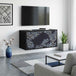 Wooden TV Stand 69cm Wide Wall Hung With 2 Doors - Dokkum