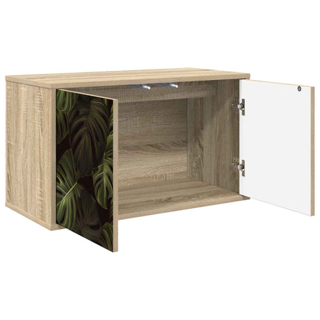 Wooden TV Stand 69cm Wide Wall Hung With 2 Doors - Elburg